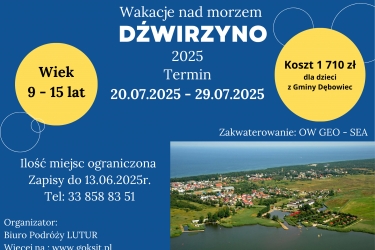 Wakacje w Dźwirzynie 2025 – zapisy tylko do 13 czerwca! 