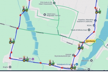 Trasa przejazdu korowodu dożynkowego