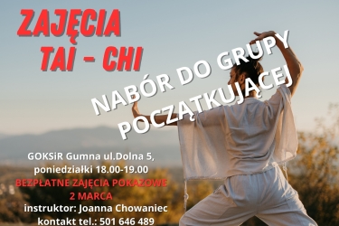 TAI-CHI - Nabór do grupy początkującej