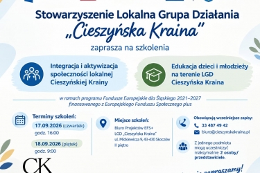 Stowarzyszenie Lokalna Grupa Działania „Cieszyńska Kraina” rozpoczyna realizację dwóch projektów grantowych